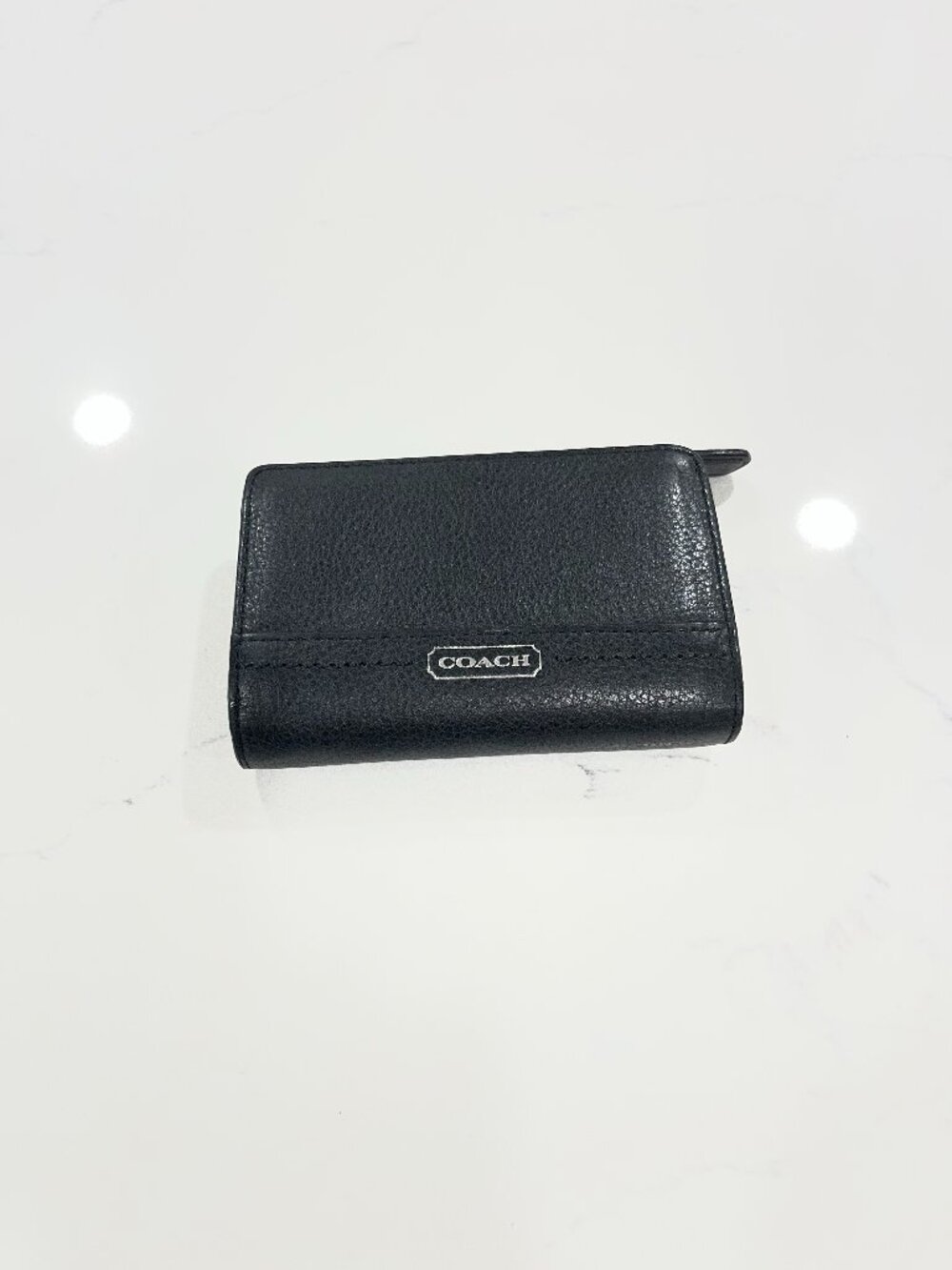 COACH WALLET TAYLOR LEATHER MEDIUM Black Corner Zip